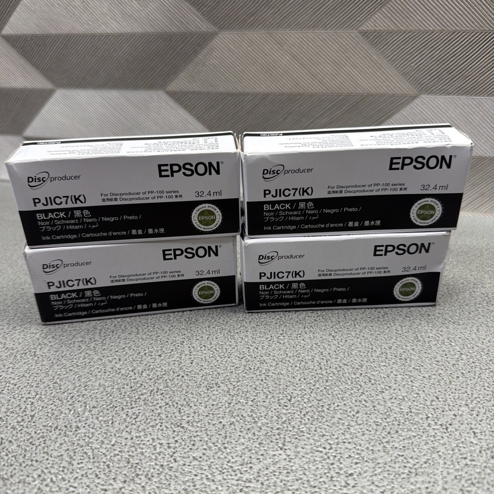 LOT OF 4 EPSON PJIC7 BLACK Ink Cartridge EXP 2027