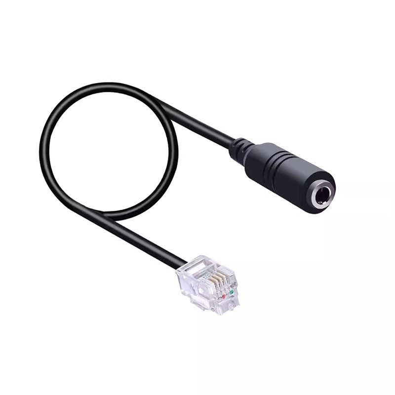 RJ9 RJ10 to 3.5mm Headset Adapter Cable with Mic for Office Desk Phone Landline