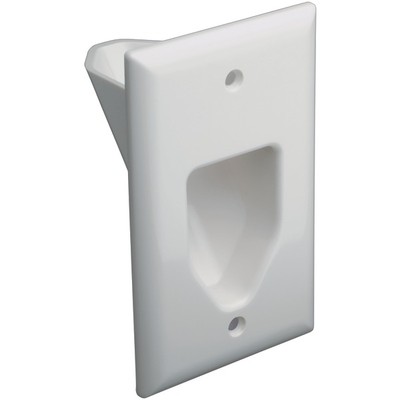 DataComm Electronics Recessed Low Voltage Cable Plate 45-0001-WH