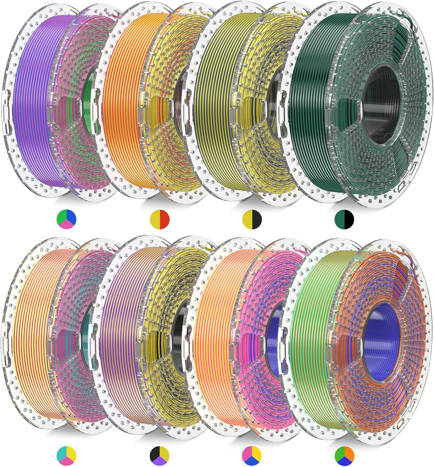Silk Filament Mini Pack, Dual & Triple Color Bundle, 2Kg Total