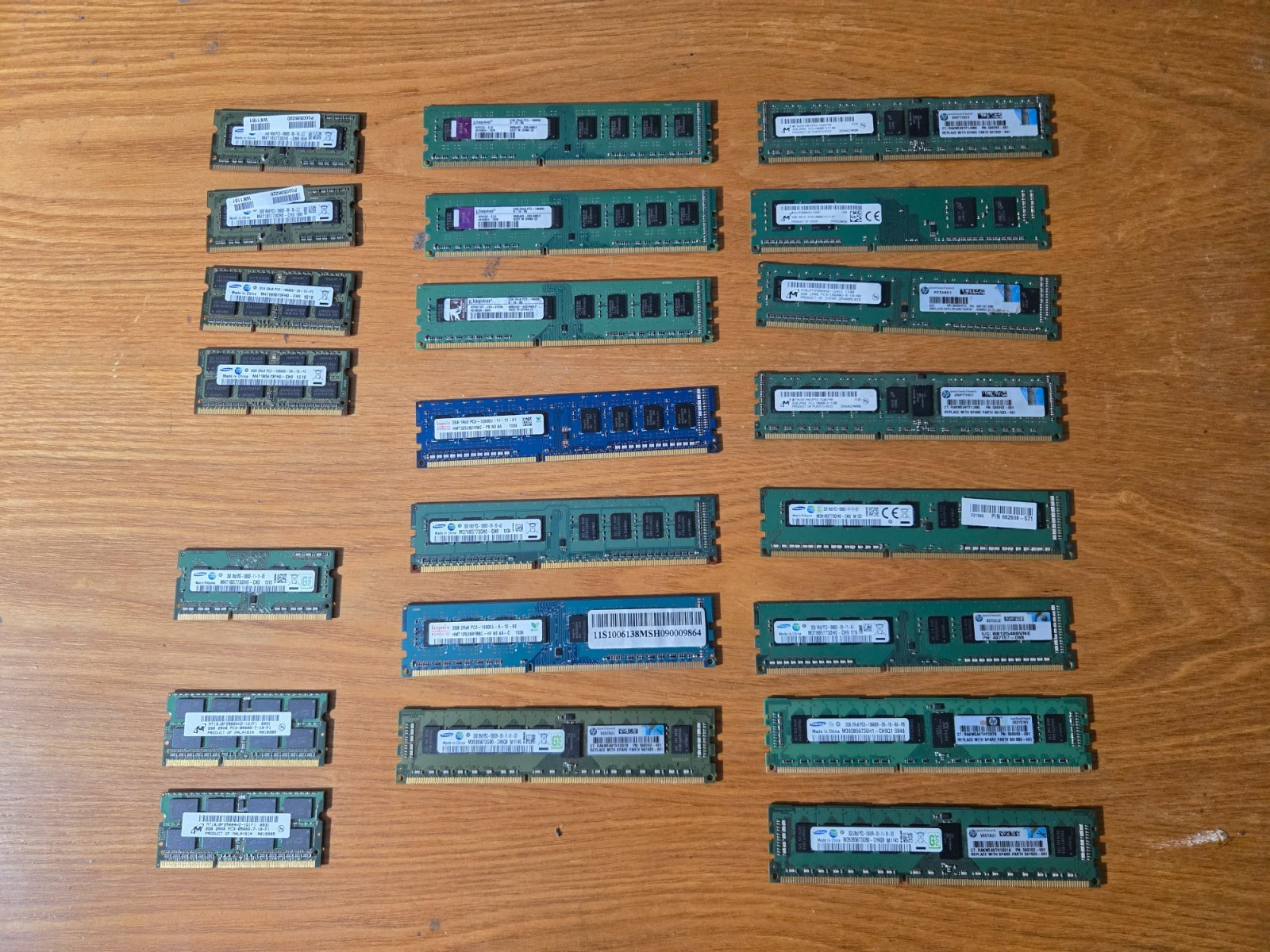 LOT 22 Laptop + Desktop RAM 44GB TOTAL 2GB SAMSUNG Micron SKHYNIX Kingston DDR3