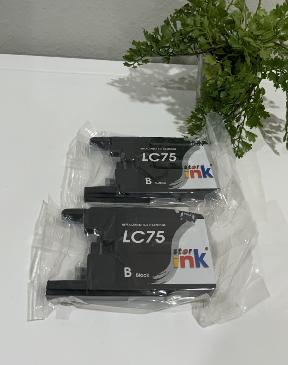 Star Ink LC75 Replacement Ink Cartridge 2 Sealed Black NOS