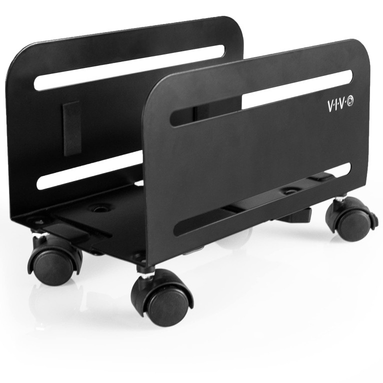 VIVO Computer Mid-Tower Case, CPU Steel Rolling Stand, Adjustable Mobile Cart Ho