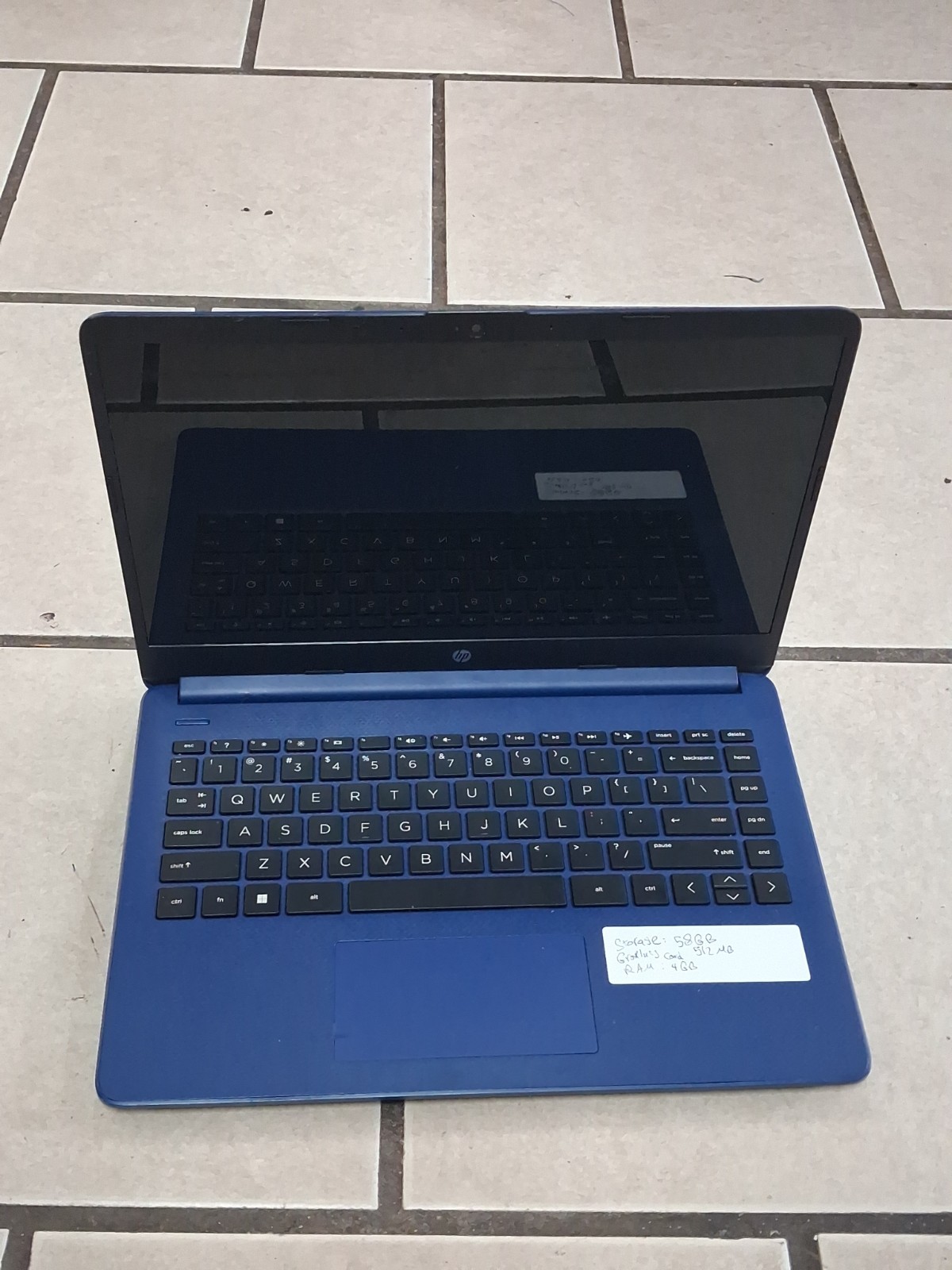HP Laptop (14-dq0055dx) 14"- blue + charger