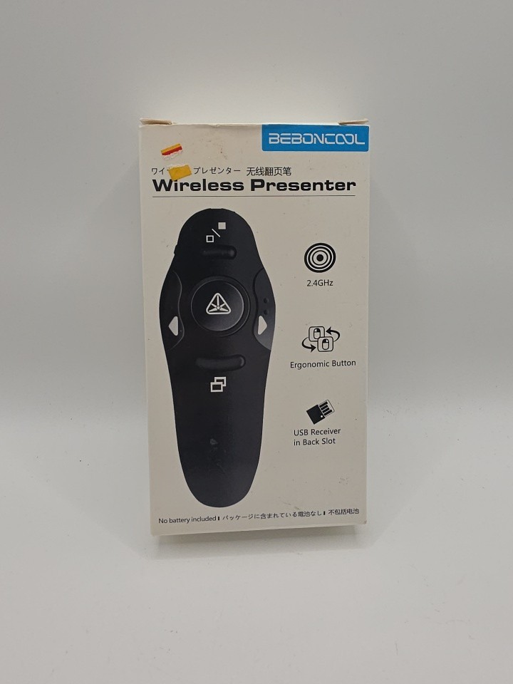 NEW Beboncool Black Wireless Presenter 2.4GHz Ergonomic Button