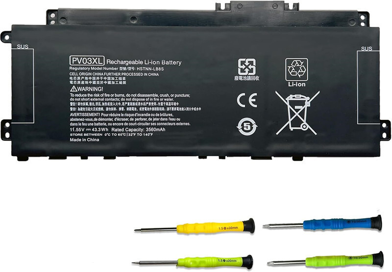 43.3Wh PV03XL PP03XL Battery for HP Pavilion x360 13-BB 14-DV 14M-DW 14-DK 15-EH