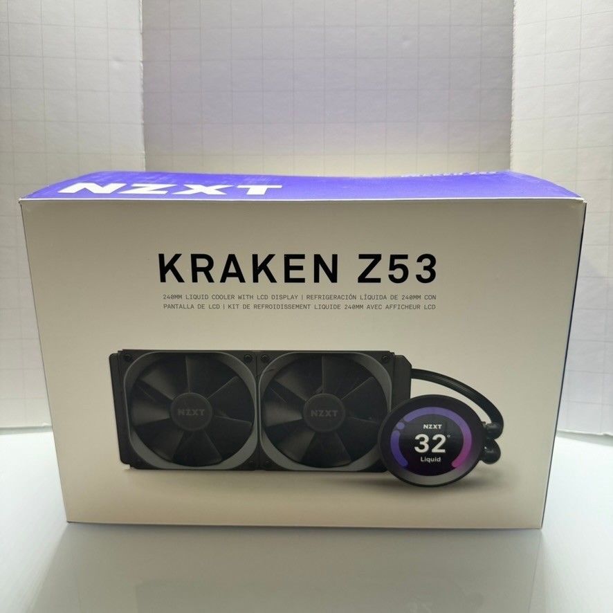 NZXT Kraken Z53 240mm AIO Liquid CPU Cooler LCD Display w/ Box Fans AM4 Hardware