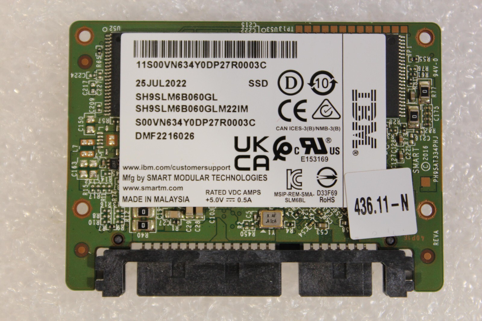 IBM 00VN634 SH9SLM6B060GLM22IM 60GB SSD SATA SLIM MLC