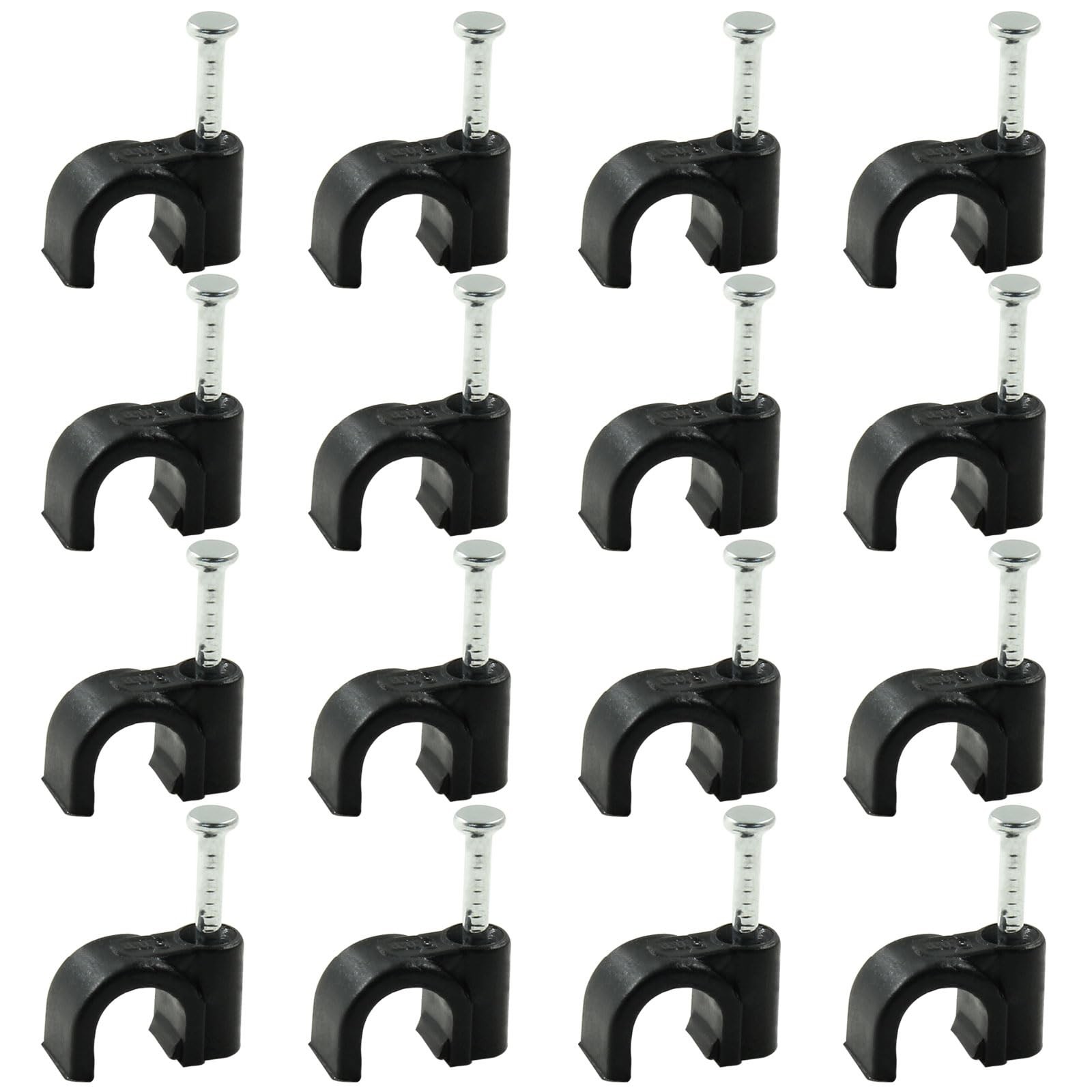 200 PCS 6mm Nail In Cable Clips Black Ethernet Tacks For RG6 CAT6 Management