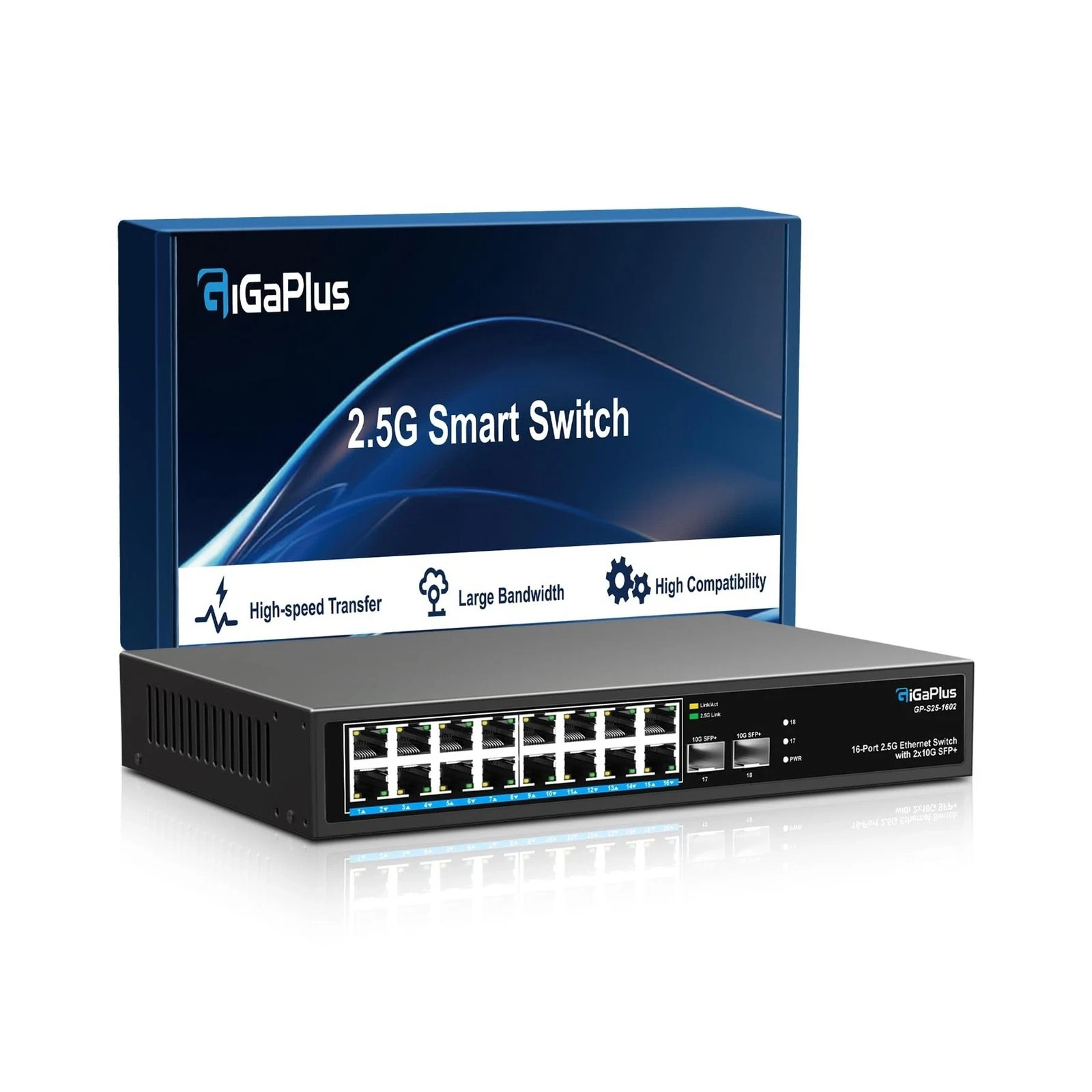 18 Port 2.5Gb Unmanaged Ethernet Switch with 16* 2.5G Base-T Ports