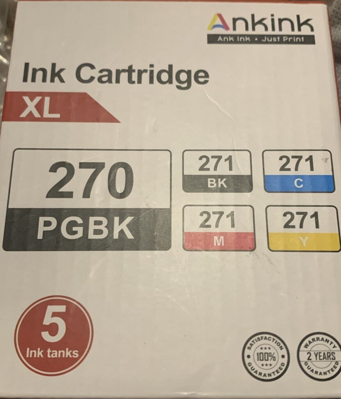 Ankink Ink Cartridge 270 and 271 5 pack/Canon Pixma MG And TS Series