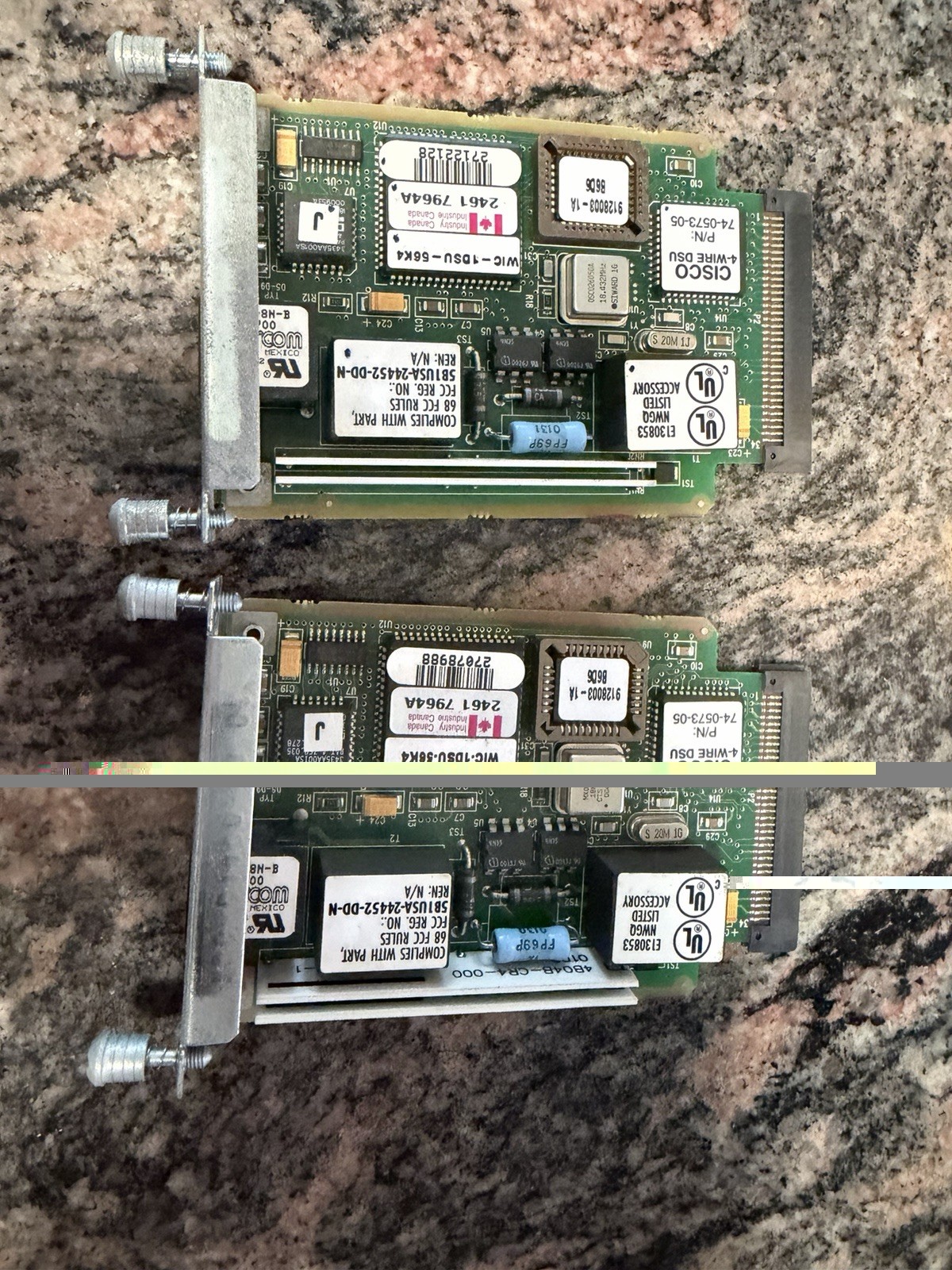 Lot of (2) Cisco WIC-1DSU-56K - 1 PORT Modem 4-Wire 56/64k Interface Cards