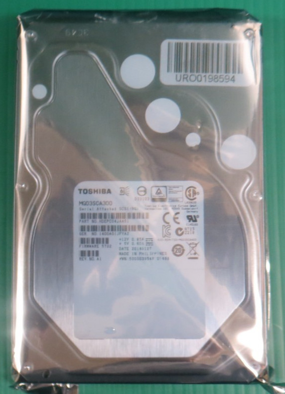 Toshiba 3TB / 64MB / SAS / 7200RPM / 3.5" HDD MG03SCA300 / HDEPC04JAA51 / REFURB