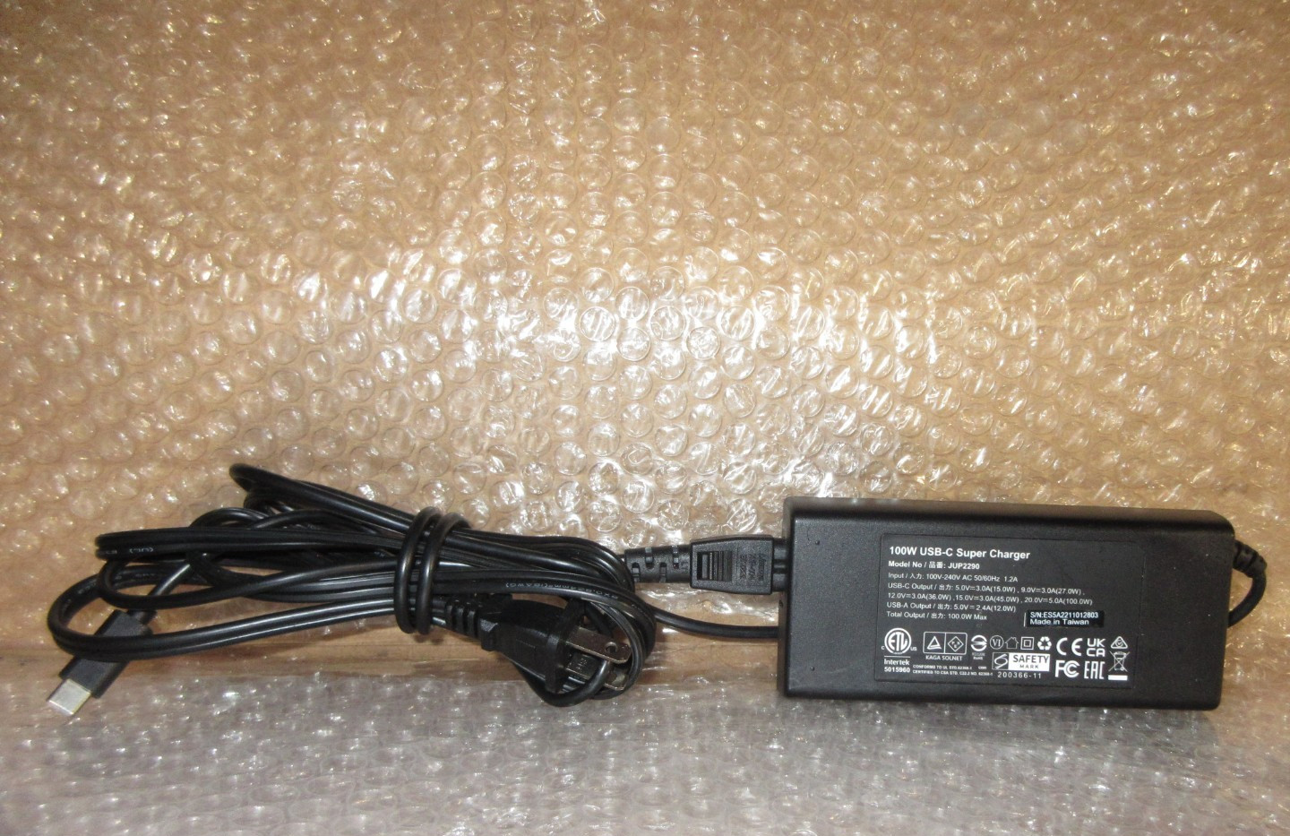 Genuine j5create JUP2290 100W USB-C USB-A Super Charger for Laptop Phone Tablet