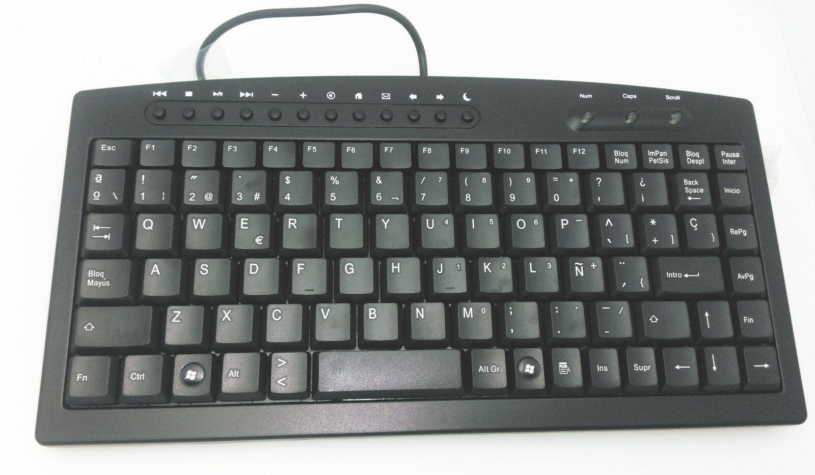 Xcalibur Slim Win. Certified PS/2 Spanish/Eng. 88key Mini Multimedia PC Keyboard