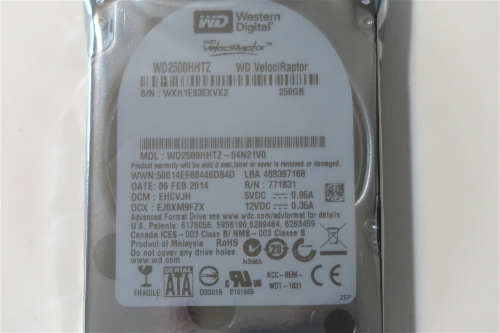 WD WD2500HHTZ-04N21V0 VelociRaptor 10000rpm 6Gb/s 64MB 250gb Sata HDD