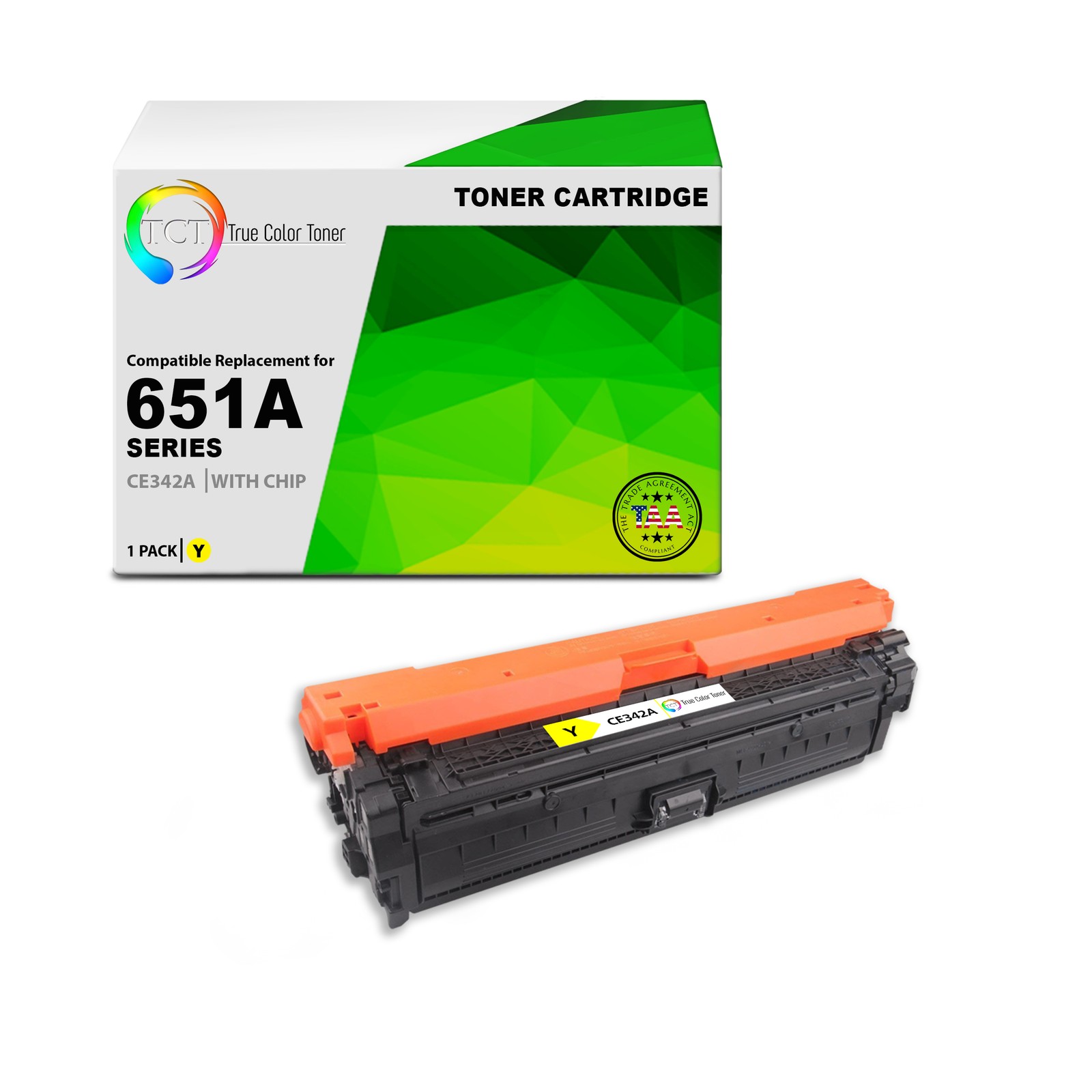 TCT CE342A TAA Compliant Toner Cartridge Replacement for HP CE342A - 651A