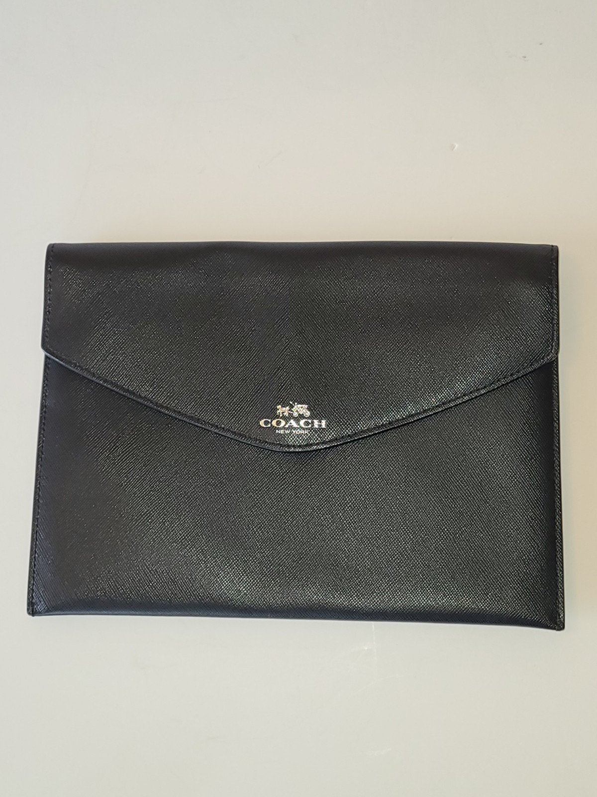 Coach Black Envelope iPad Case 10” x 7” Leather iPad Pro 9.7 Card Holder