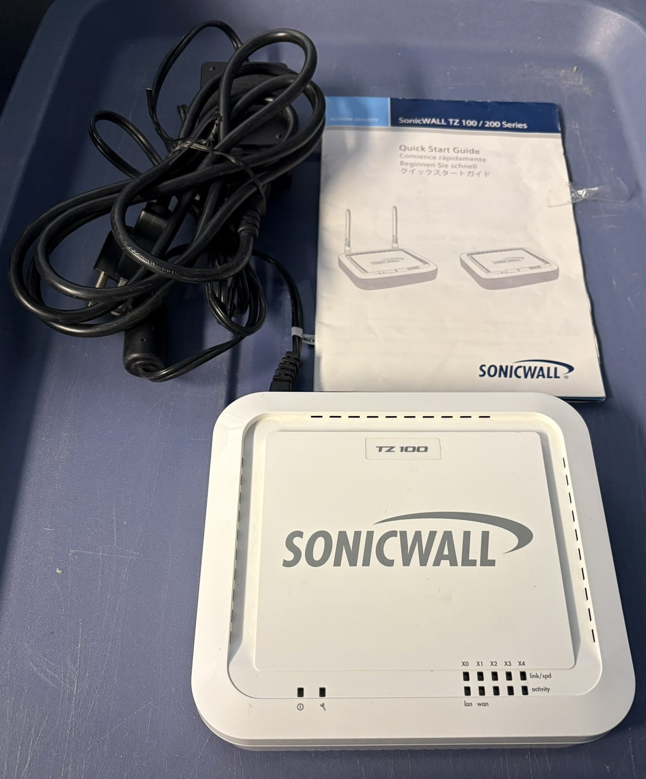 Sonicwall TZ 100 Firewall VPN Security Appliance APL22-07F Router power manual 