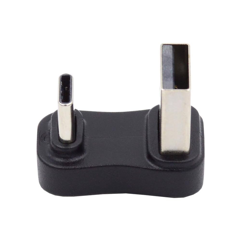 NFHK USB-A Male to USB-C Male Adapter 10Gbps U-Shape 90 Degree Japan Import
