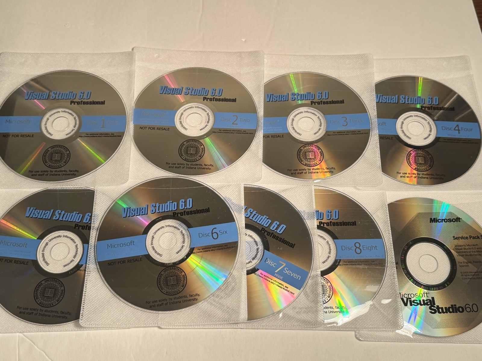 MICROSOFT VISUAL STUDIO 6.0 Professional 9 CD set Education version discs only
