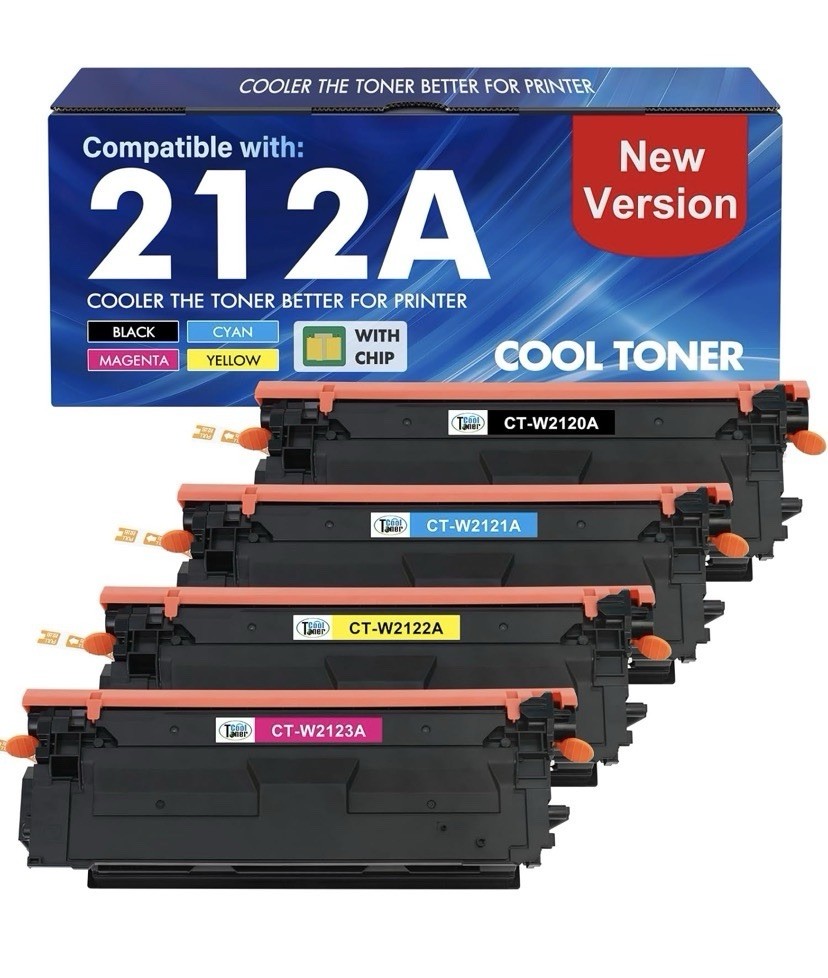 212A 212X Toner Cartridges 4 Pack Compatible for HP 212A 212X 212 W2120A W2120X