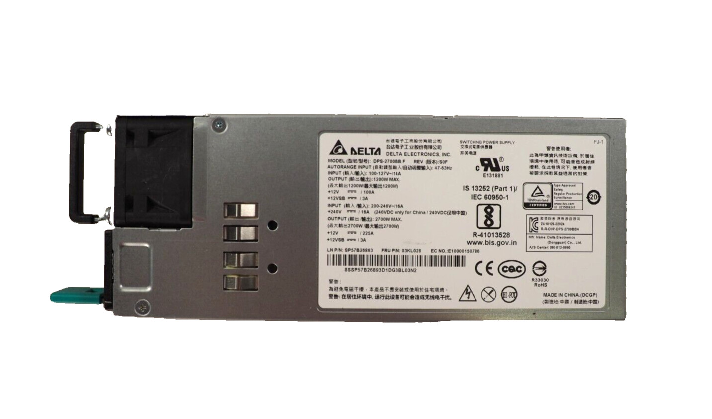 IBM Lenovo 03KL028 Delta DPS-2700BB F 2700W Switching Power Supply SP57B26893