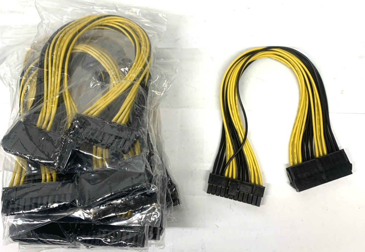 LOT of 10 x ATX 24 Pin Motherboard Power Extension Cable 12 Inch PC PSU 20+4