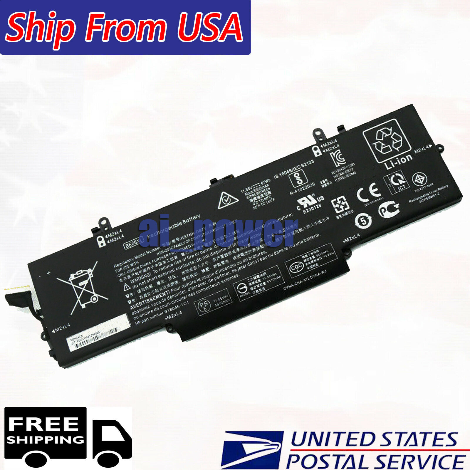 BE06XL OEM67W Battery for HP ELITEBOOK 1040 G4 918045-1C1 HSTNN-IB7V 918108-855