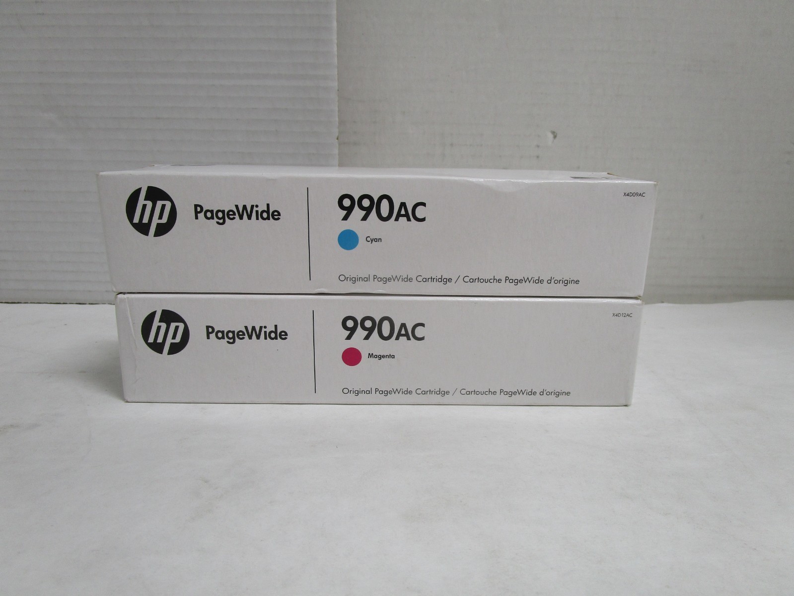 HP 990AC X4D09AC X4D12AC Cyan Magenta Ink Cartridge NEW LOT OF 2 GOOD DATES