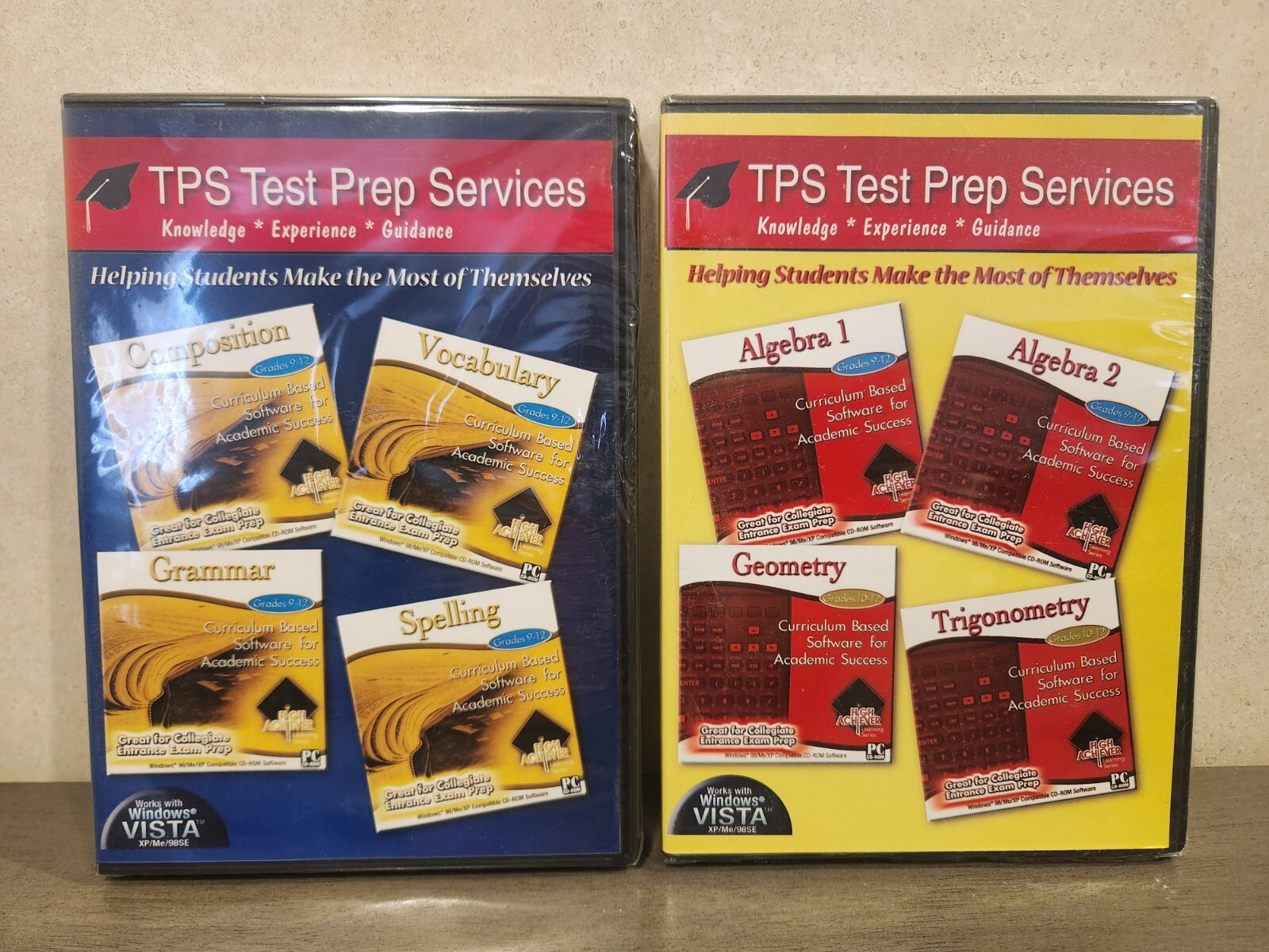 New TPS Test Prep Services LOT Algebra, Geometry & Vocabulary DVD PC *SEE DESC*