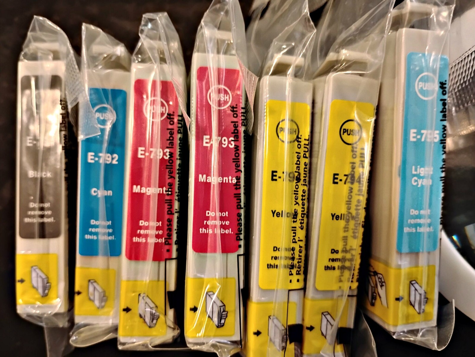 7 Printer Ink Cartridges New for Epson: E-791 /792/793/794/795 /