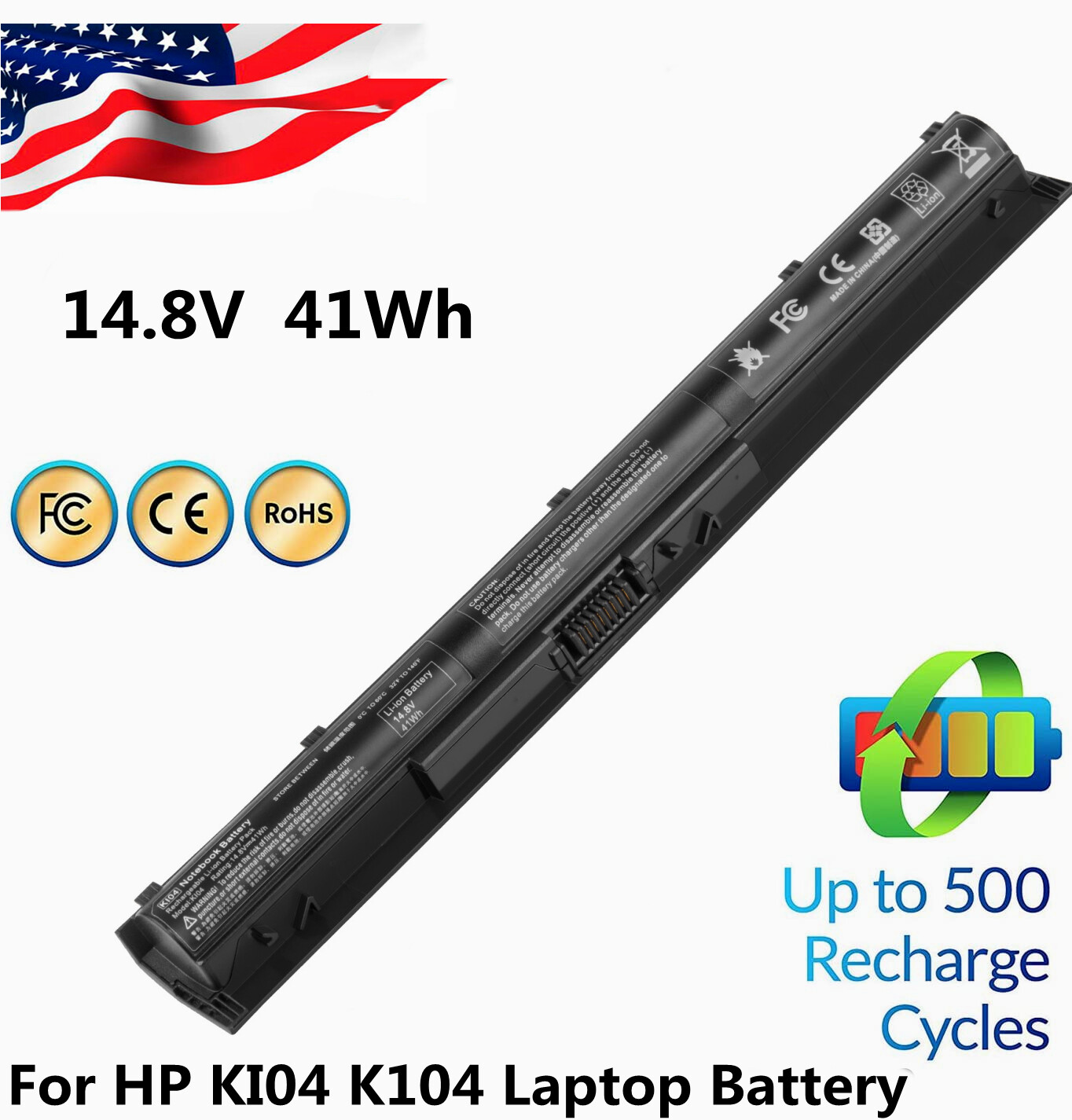 KI04 K104 KIO4 Battery for HP Pavilion 14 15 17 800049-001 800049-001 HSTNN-LB6R