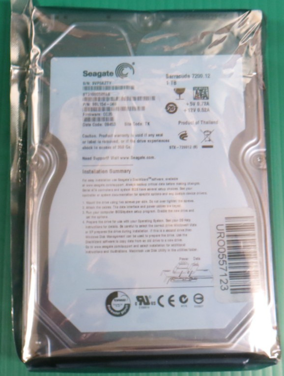Seagate 1TB / 32MB / SATA / 7.2K / 3.5" HDD / ST31000528AS / 9SL154-568 / REFURB