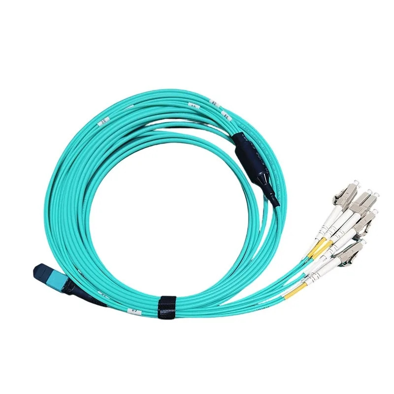 1M‑10M 12‑Core MPO to 6LC OM3 Multimode Fiber Patch Cord LSZH