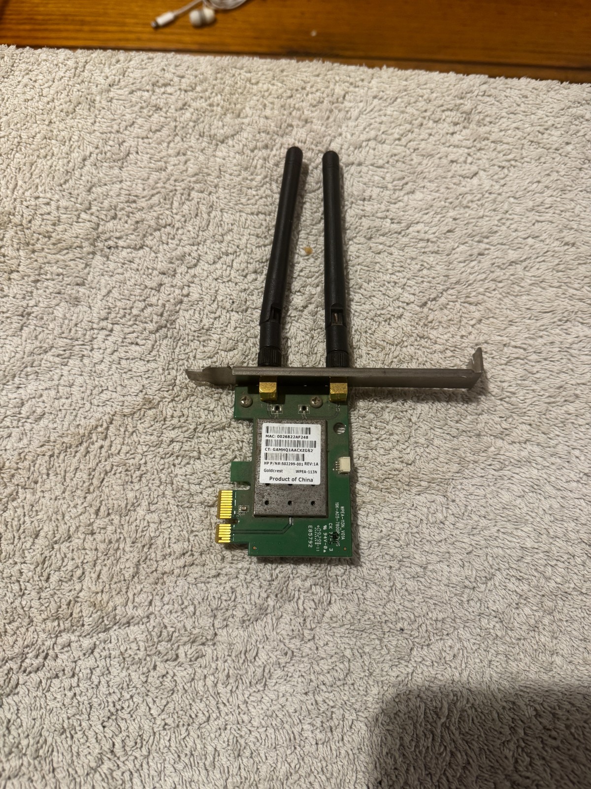 HP 502300-001 Goldcrest WPEA-113N PCI Express x1 Dual Band WLAN Wi-Fi Card