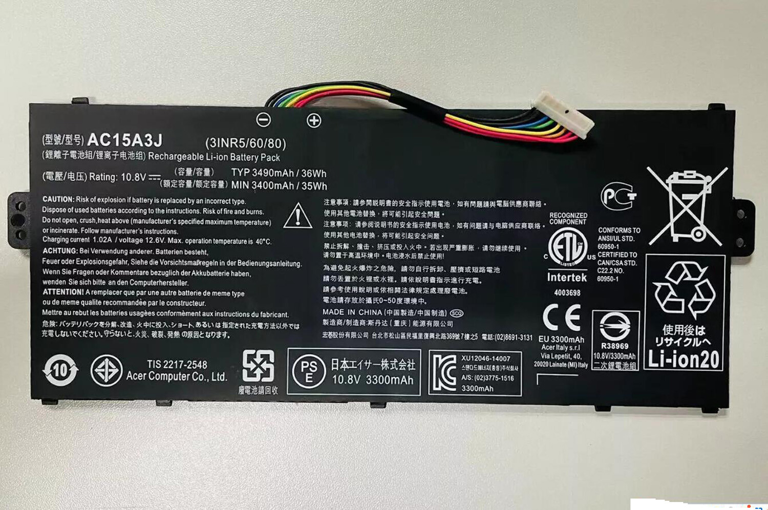 Genuine Battery AC15A8J AC15A3J For Acer 11 C735-C7Y9 CB3-131 R11 CB5-132T Serie