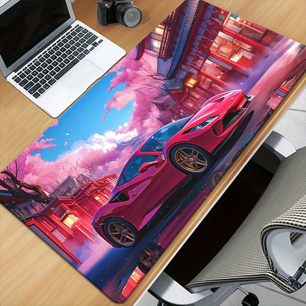 1pc Sakura Sports Car High Definition Printed Table Mat - XXL Rubber Gaming Mo