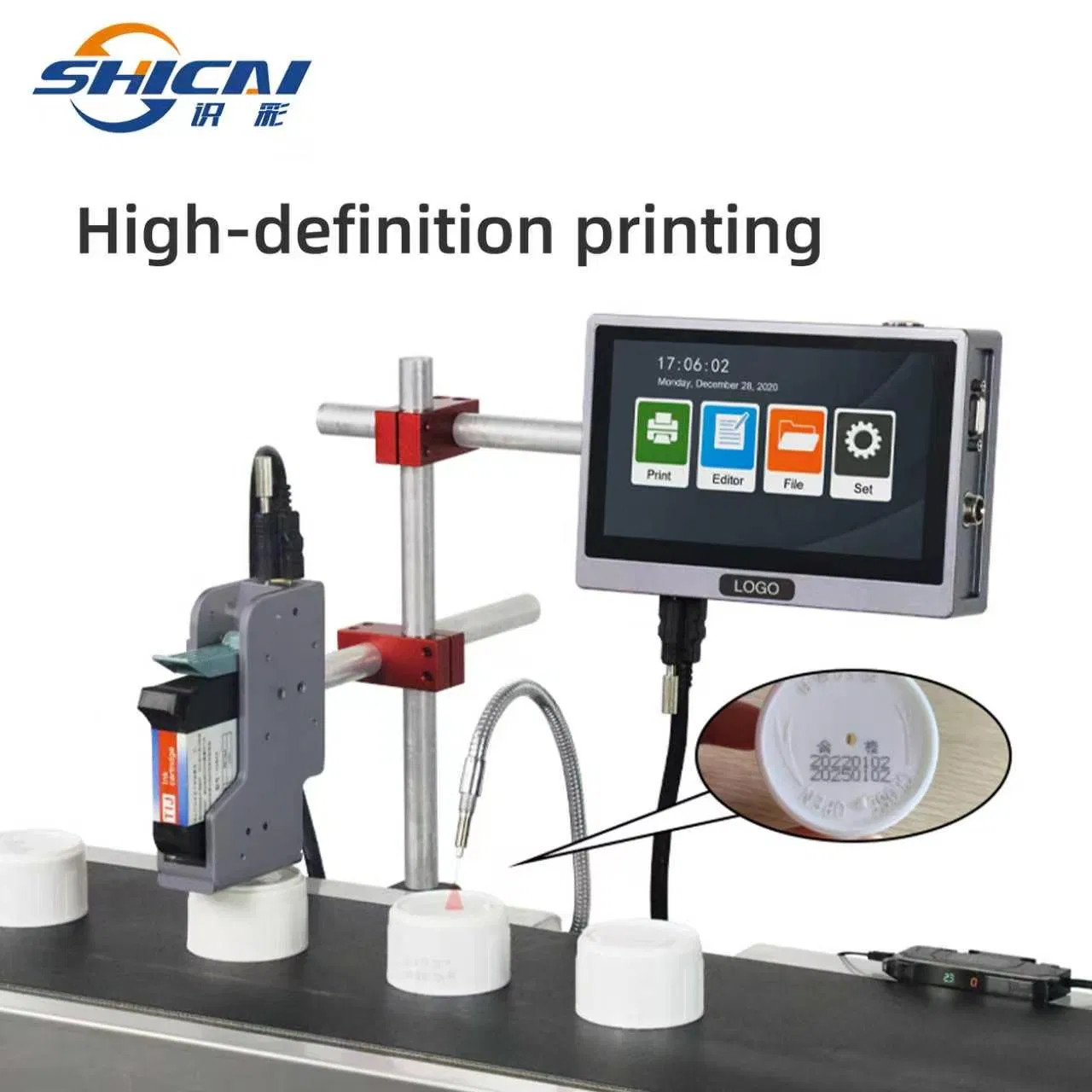 12.7mm Industrial Online Inkjet Marker Exclude Conveyor Expiry Date Code Device