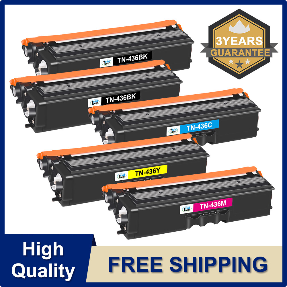 5 Pack TN436 Toner Compatible for Brother TN433 HL-L8360CDW MFC-L8900CDW Printer