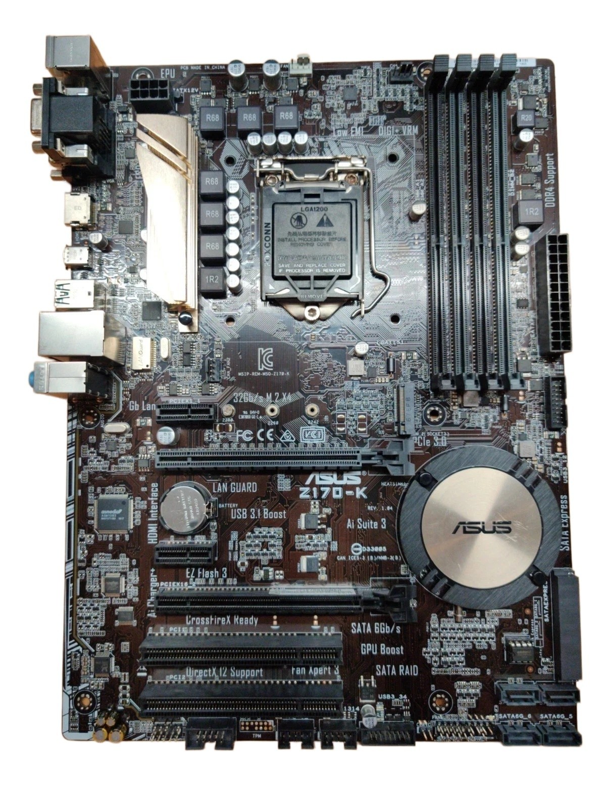ASUS Z170-K LGA 1151 Intel Z170 ATX Gaming Motherboard DDR4 M.2 USB-C