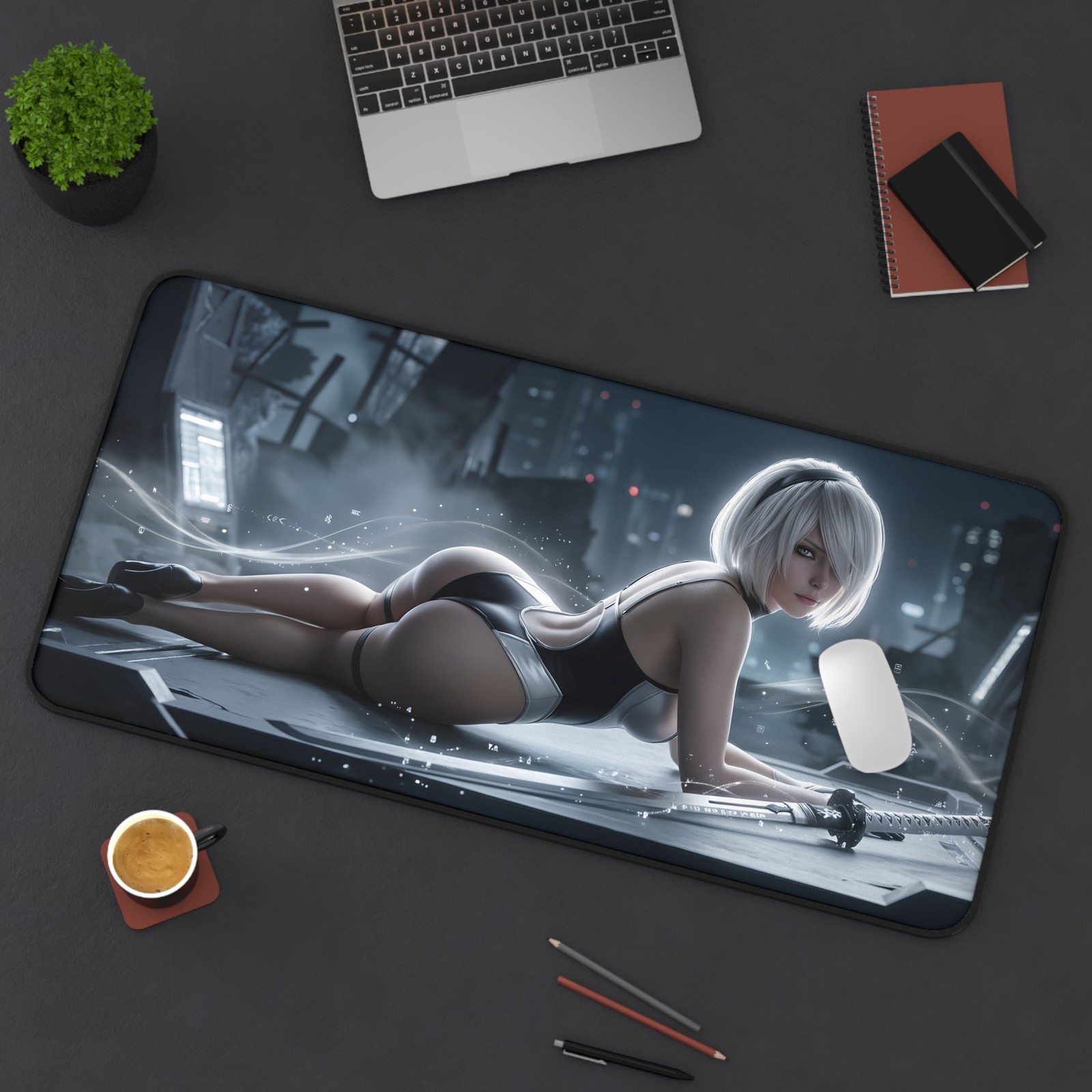 2B Desk Mat, Computer Desk Mat, NieR Automata Computer Pad Gamer Gift Desk Decor