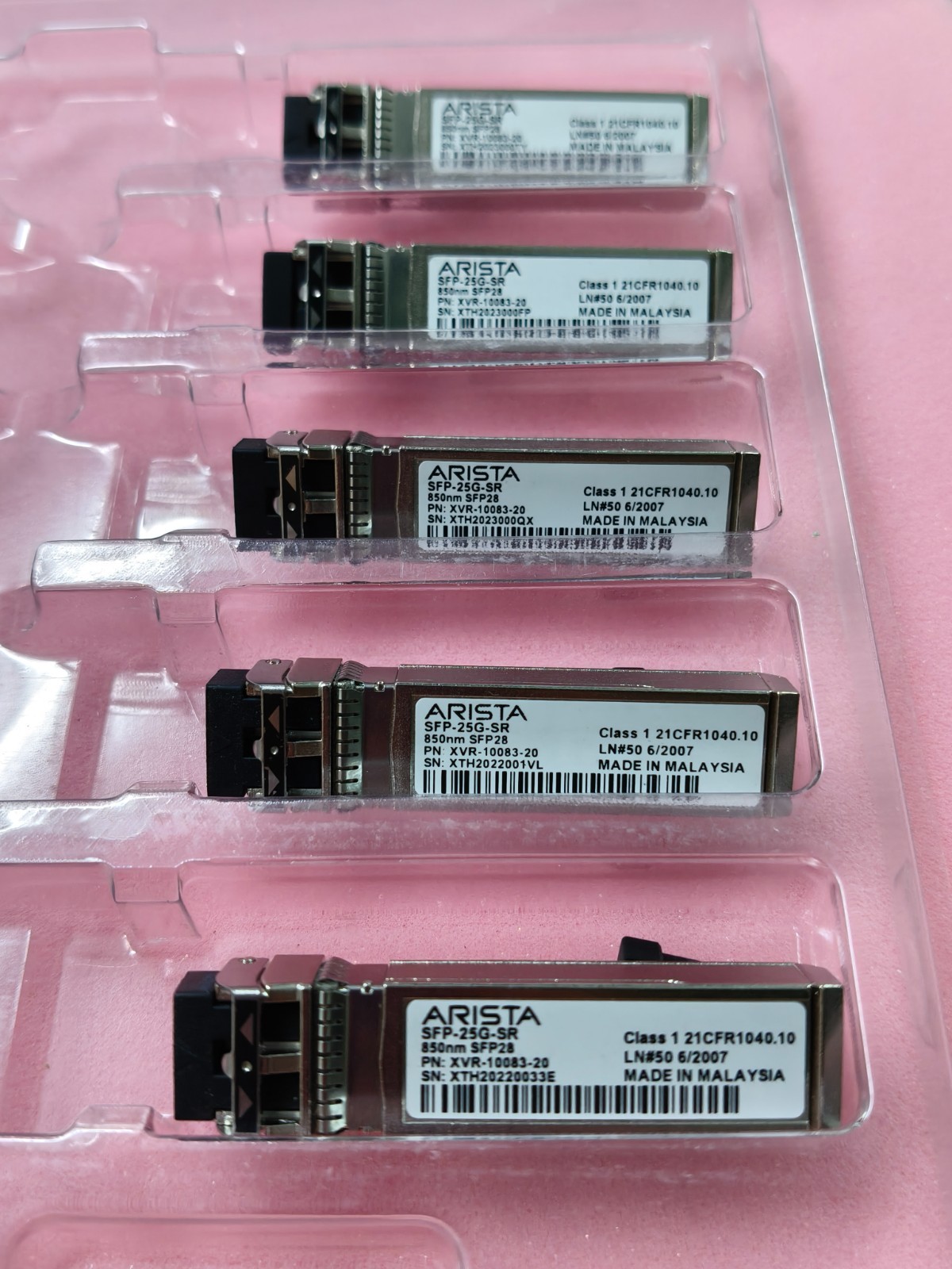 Arista XVR-10083-20 SFP-25G-SR SFP28 25Gb 850nm 100m Non-China counterfeits