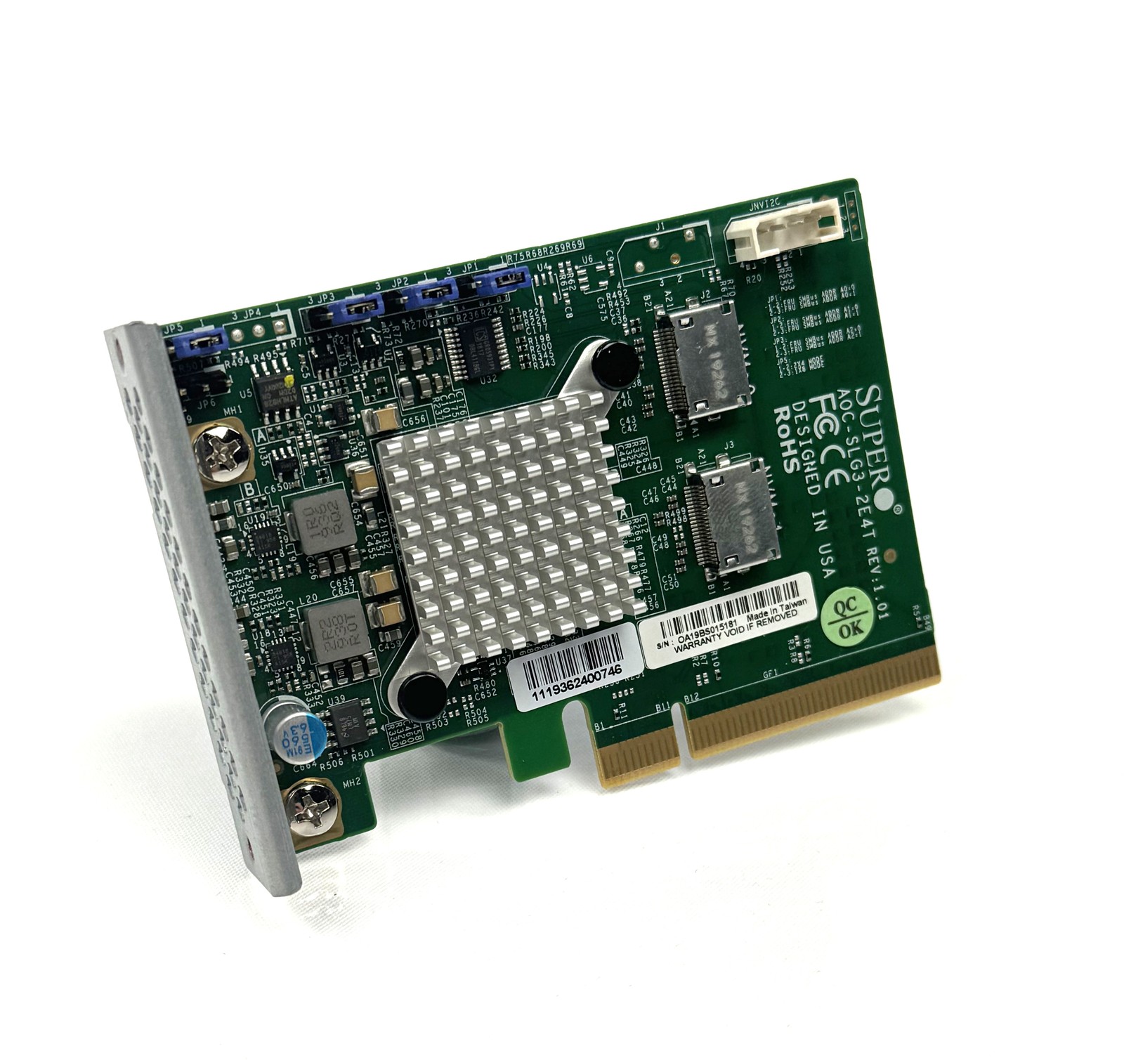Supermicro AOC-SLG3-2E4T 2-Port NVMe PCIe x8 Gen-3 Host Bus Network Adapter Card