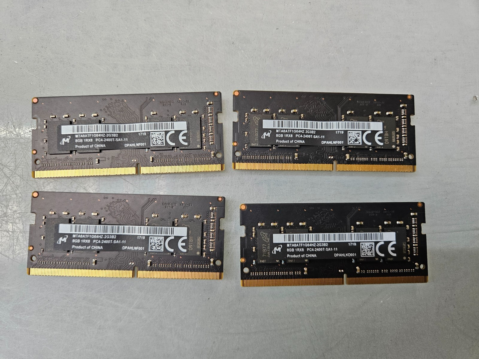 32GB (4X8GB) Micron 1RX8 PC4-2400T-SA1-11 Laptop Memory RAM MTA8ATF1G64HZ-2G3B2