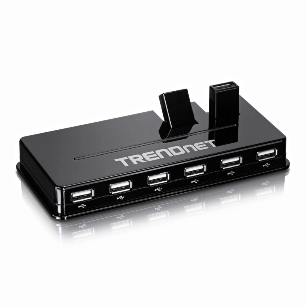 TRENDnet TU2-H10 10-Port Powered USB 2.0 Hub/Splitter Box 1:10, Black