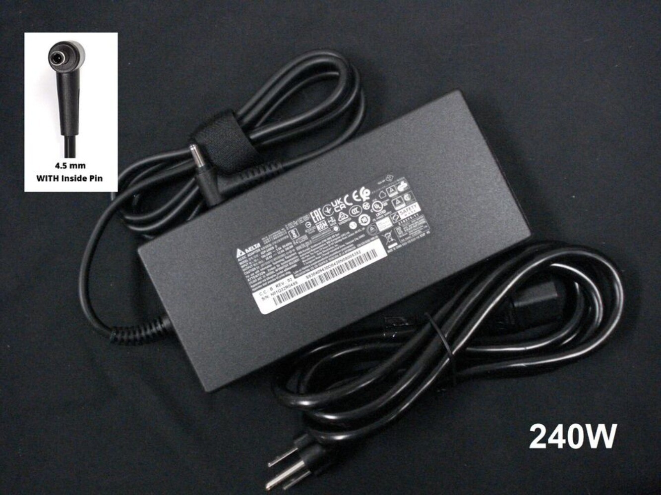 Genuine Delta 240W 20W AC Power Adapter for MSI 957-15CK1P-101 ADP-240EB D 4.5mm