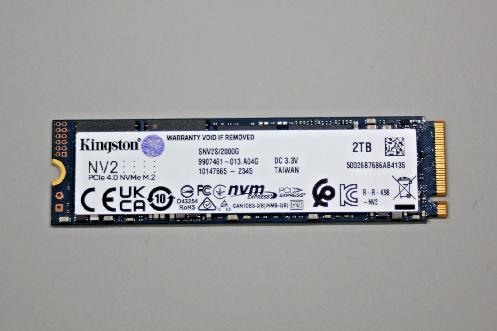 Kingston NV2 2TB 2280 M.2 NVMe SSD | PCIe 4.0 (SNV2S/2000G) 100% Health