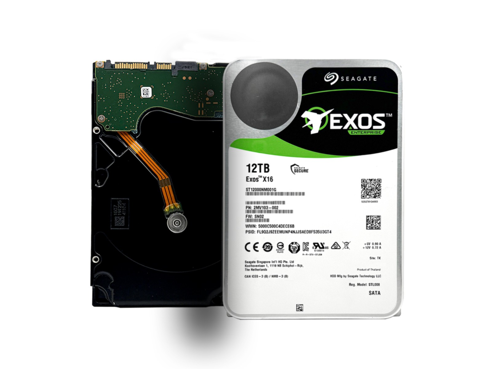 Seagate Exos X16 ST12000NM001G 12TB 256MB 7200RPM 3.5" SATA 6Gb/s Enterprise HDD