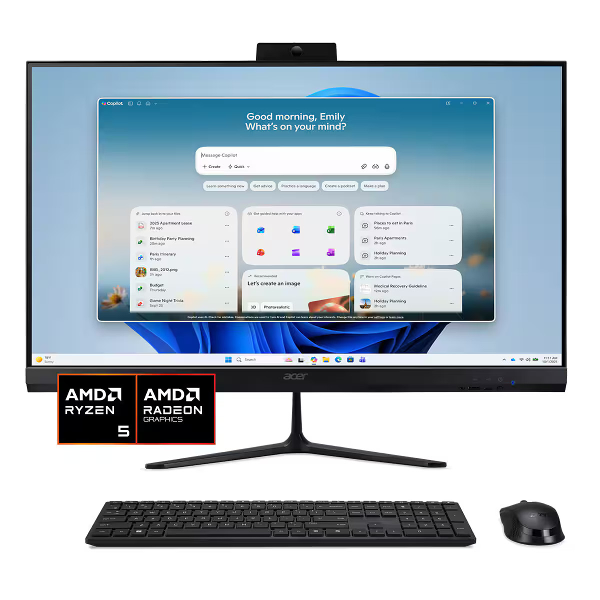 Acer - Aspire C27B AIO Desktop - 27" Full HD 144Hz Display 2k- AMD 10 Series ...